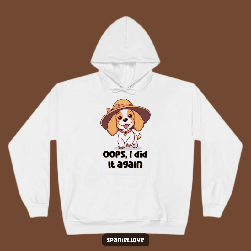 Funny Spaniel Tripping Hat Hoodie - Cozy Playfulness, Warm & Humorous Gift