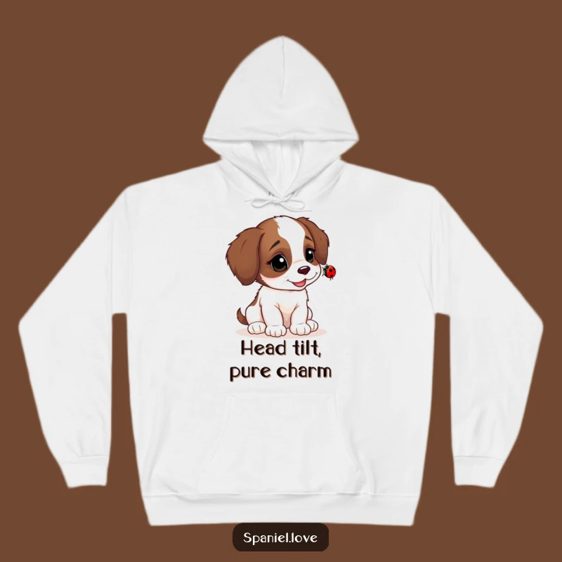 Cozy Funny Spaniel Ladybug Curiosity Hoodie: Warm Cub Dog Gift