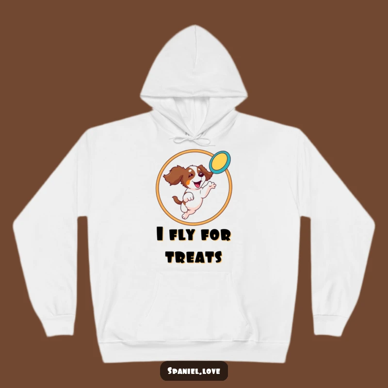 Funny Spaniel Hoop Leap Hoodie: Stay Warm with Athletic Doggy Action