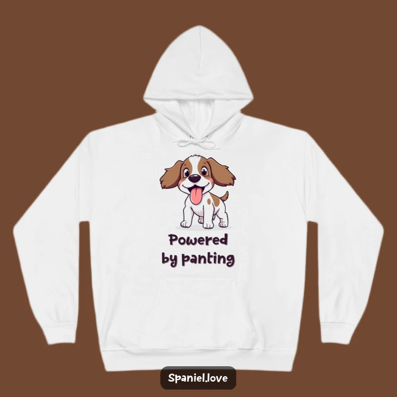Cozy Funny Happy Spaniel Panting Hoodie: Warm and Hilarious Gift