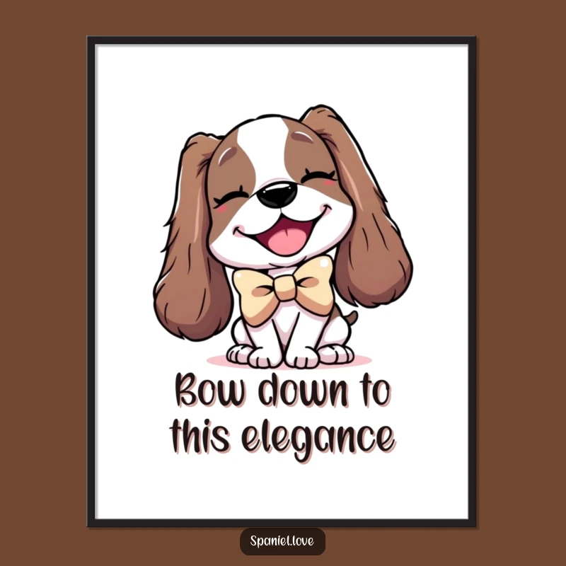 Funny Free Printable Wall Art: Spaniel with Giant Bowtie - Dapper Decor
