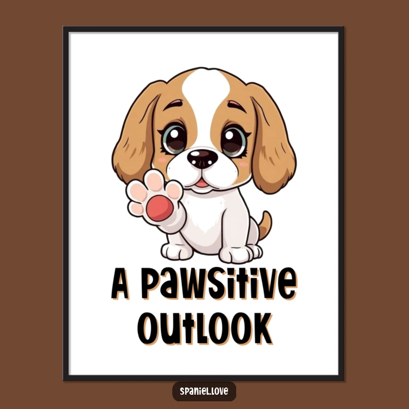 Funny Free Printable Wall Art: Adoring Spaniel, Paw Offer, Downloadable Decor
