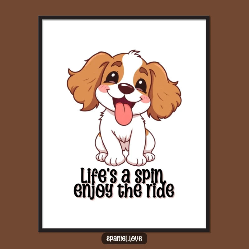 Funny Free Printable Wall Art: Gleeful Spaniel Spins, Joyful Doggy Downloadable Decor