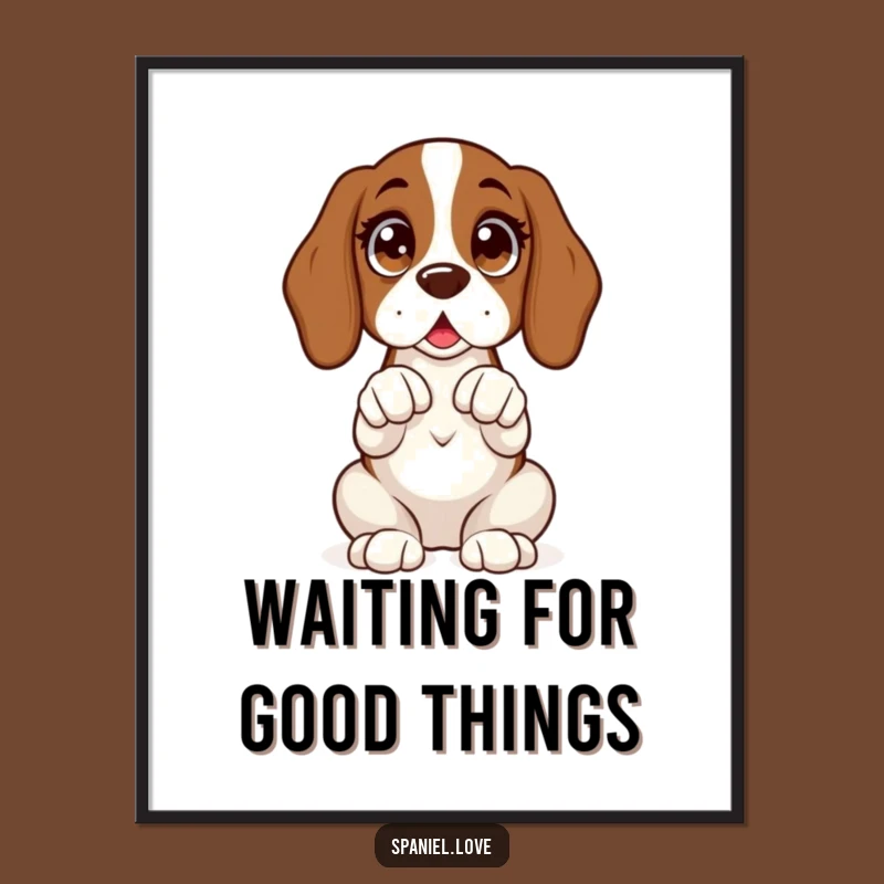 Spaniel Dog Wall Art Free Printable: Eager Puppy Decor, Funny Downloadable Gift