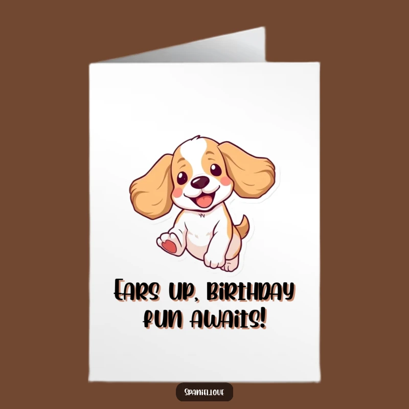 Free Printable Birthday Card: Hilarious Jumping Spaniel ecard for a Dog Lover