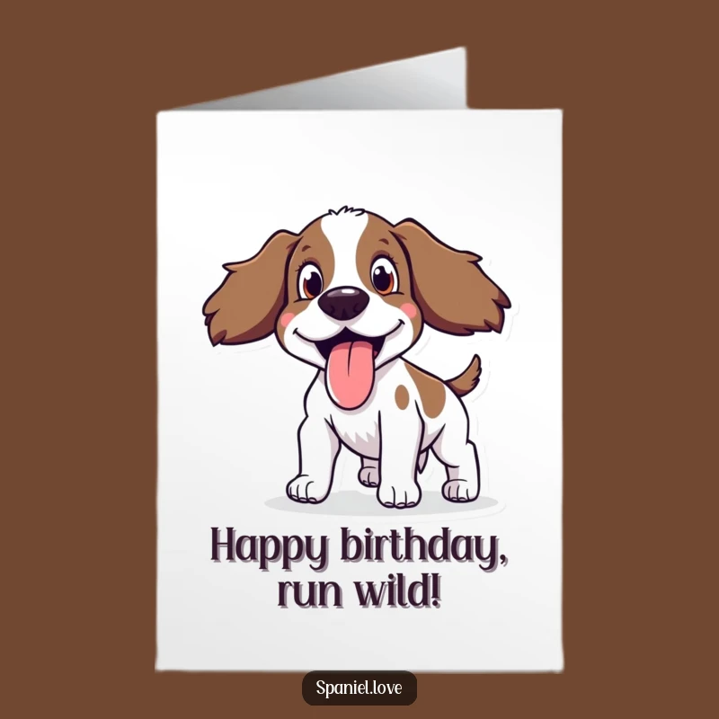 Free Printable Happy Spaniel Birthday Card: Tired Dog Downloadable Gift for Runners
