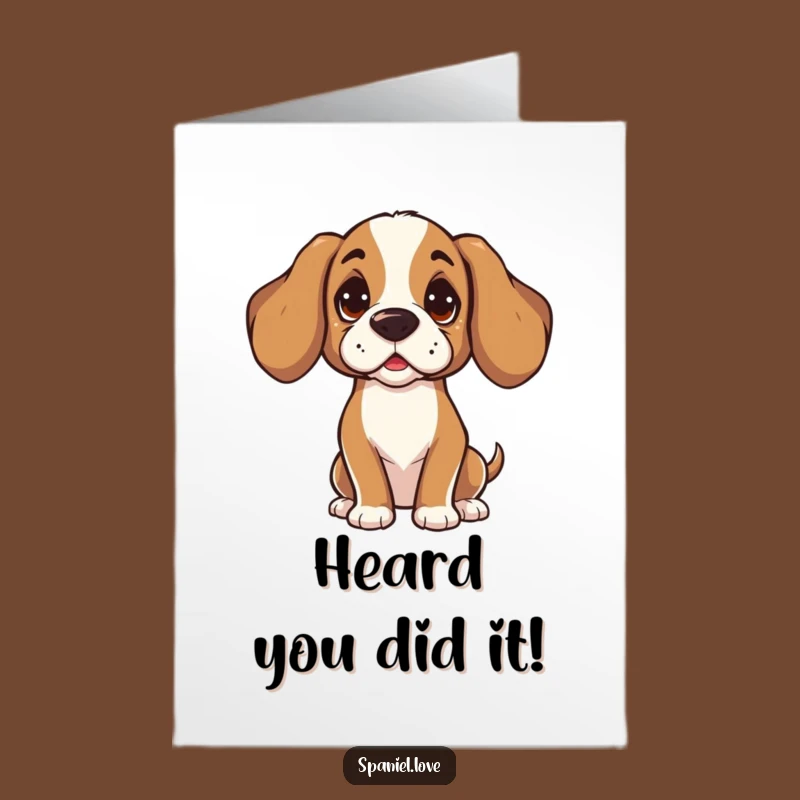 Free Printable Congratulations Card: Attentive Spaniel, Head Tilt, Downloadable Gift