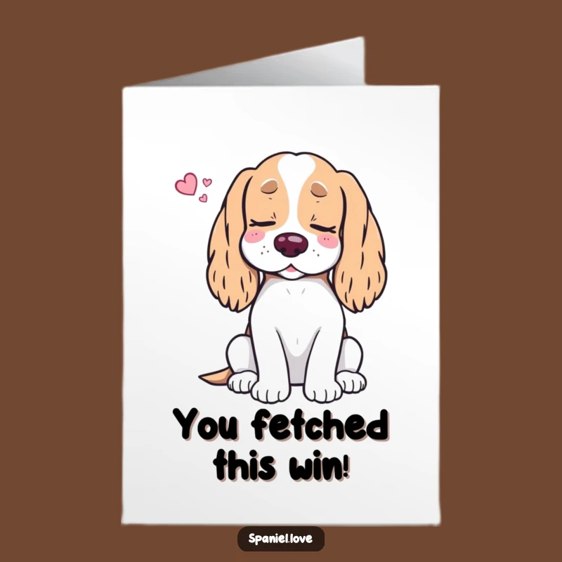Free Printable Spaniel Congrats Card: Funny Dreamy Dog Downloadable Greeting