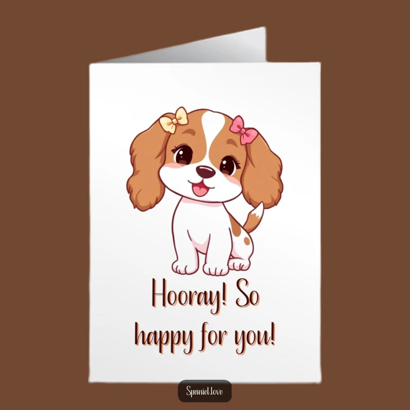 Spaniel Congrats Card Free Printable: Happy Doggy Downloadable for Big Wins!