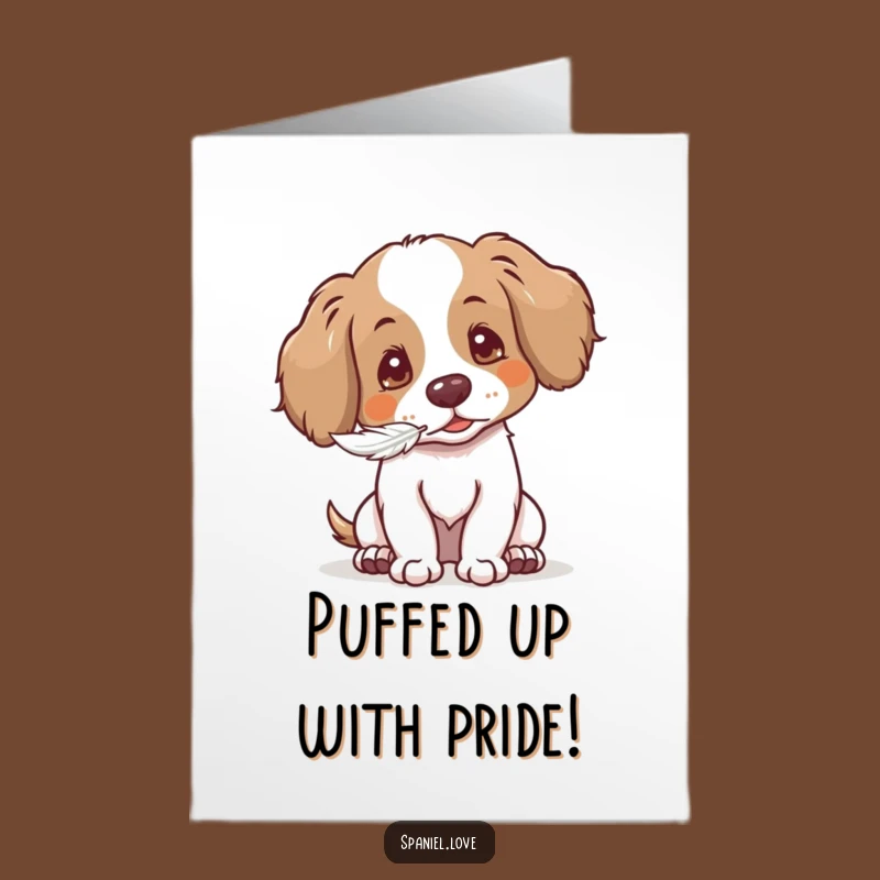 Free Printable Congrats Card: Gentle Spaniel Seed Puff Funny Downloadable Gift