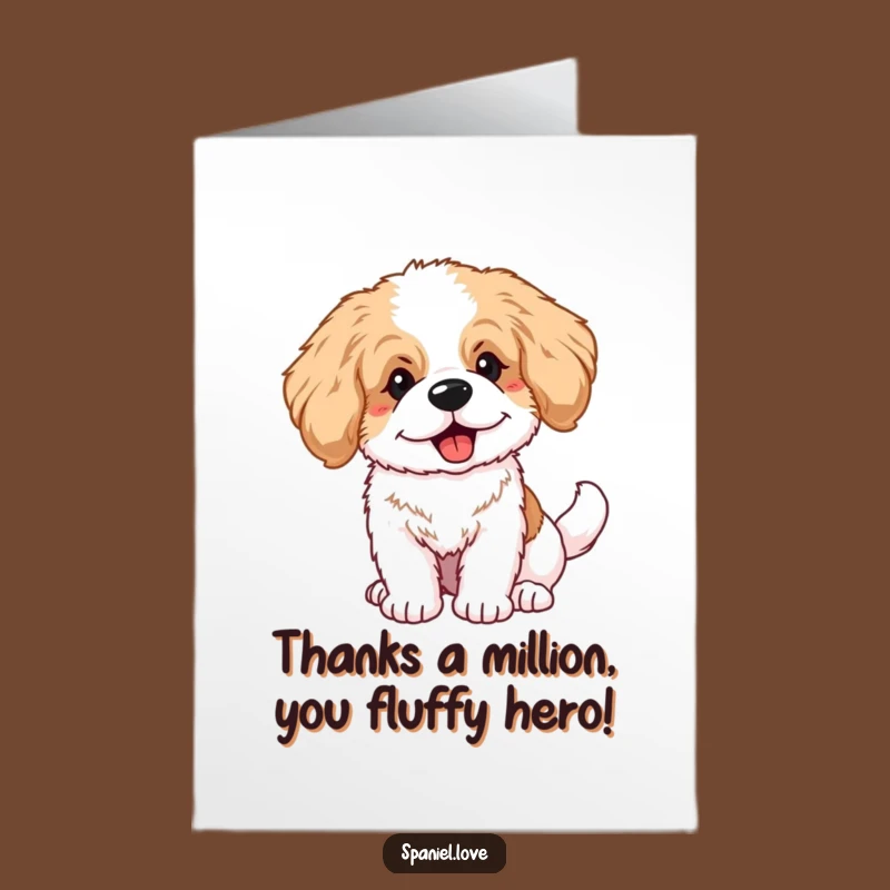 Free Printable Thank You Card: Spaniel Puppy Wag Funny Downloadable Gift
