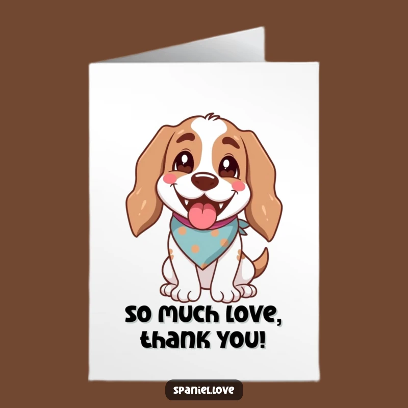 Free Printable Thank You Card: Joyful Spaniel - Funny Downloadable Gift