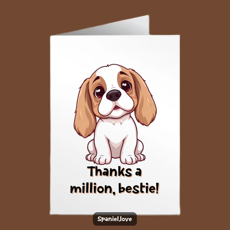 Free Printable Thank You Card: Spaniel Grateful for Everything, Downloadable Gift