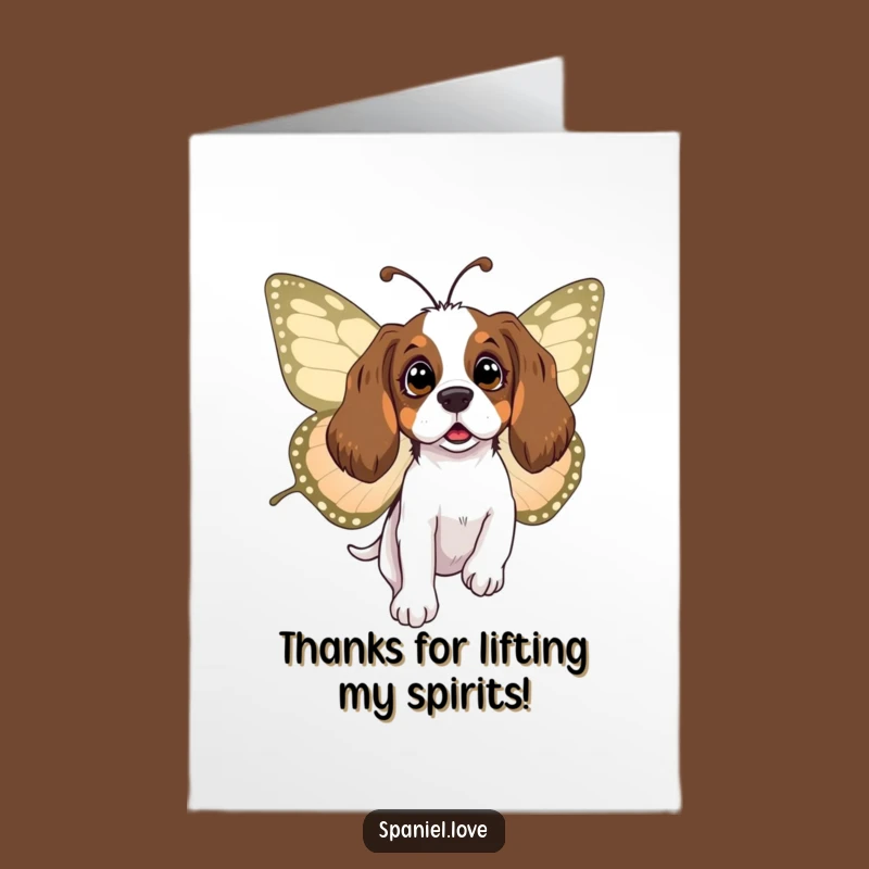 Free Printable Thank You Card: Spaniel Butterfly Surprise, Fun Downloadable Gift