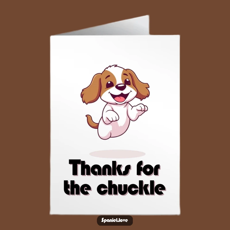 Free Printable Thank You Card: Giggling Spaniel's Jump Fail! Downloadable Gratitude Gift