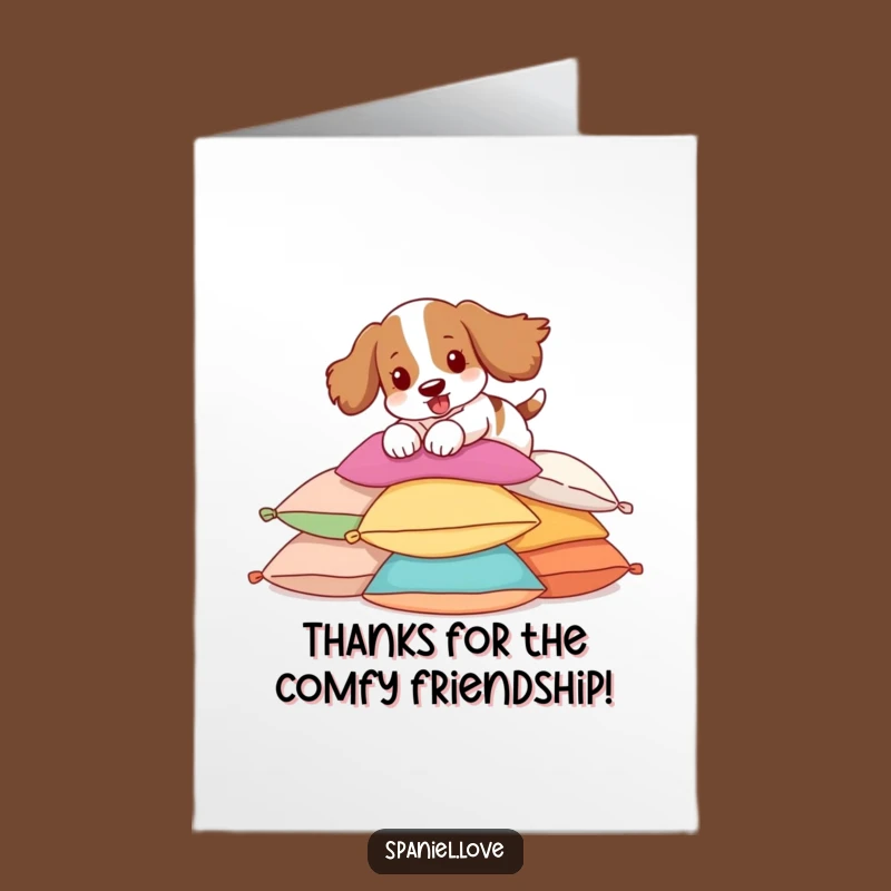 Free Printable Thank You Spaniel Card: Playful Pounce Downloadable Gift for Appreciation