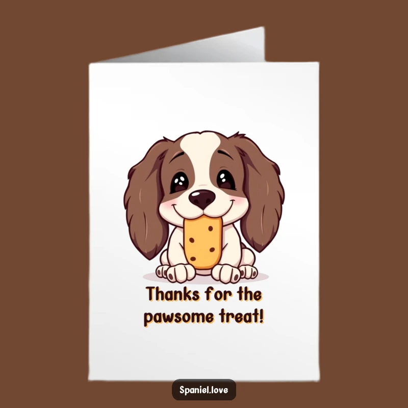 Free Printable Thank You Card: Spaniel Treat Balance, Funny Downloadable Gift