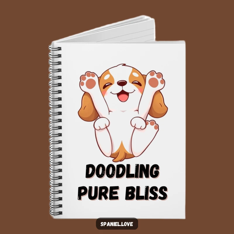 Funny Spaniel Back Roll Notebook: Happy Dog Paws Up Journal