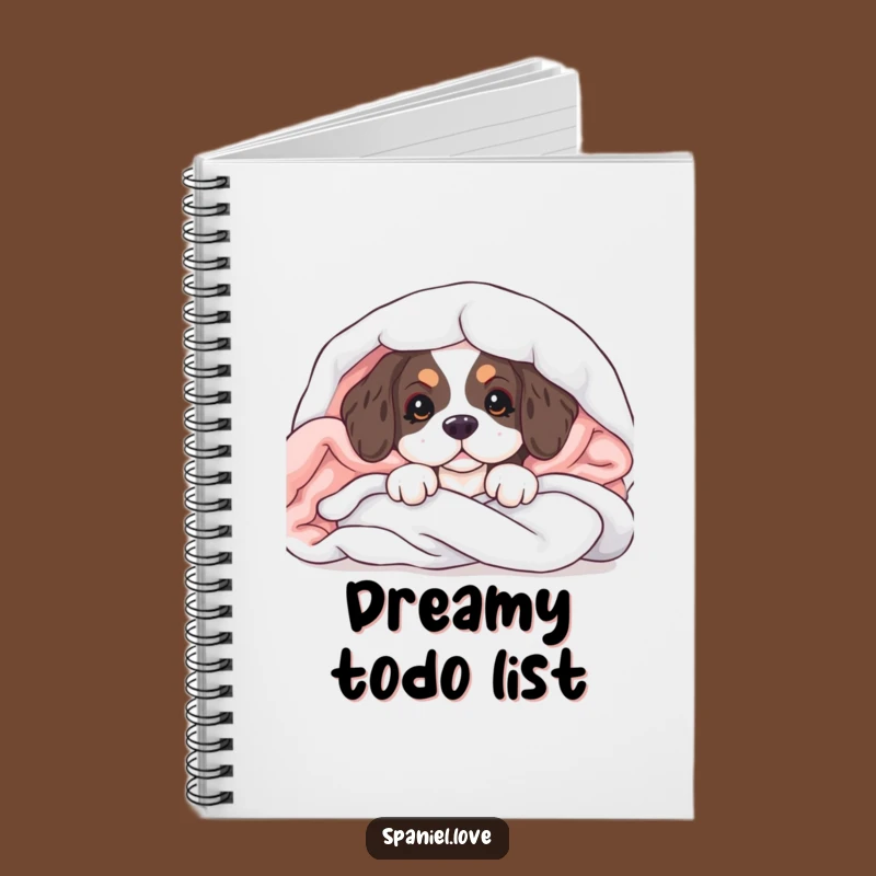 Funny Spaniel Puppy Notebook: Blanket Peek Journal, Perfect Funny Gift