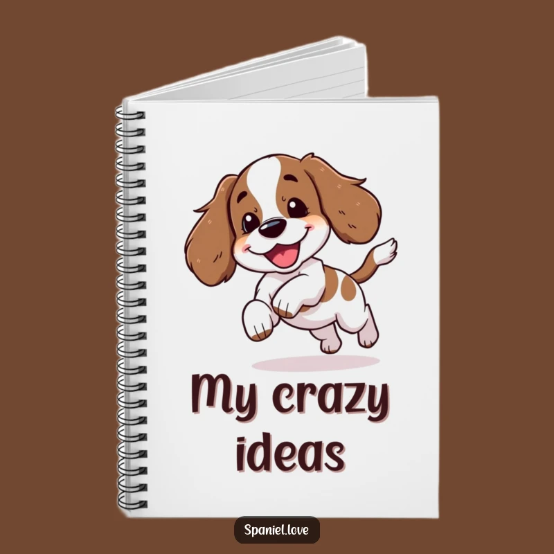 Funny Spaniel Chasing Tail Yipping Notebook: Jot Down Playful Ideas
