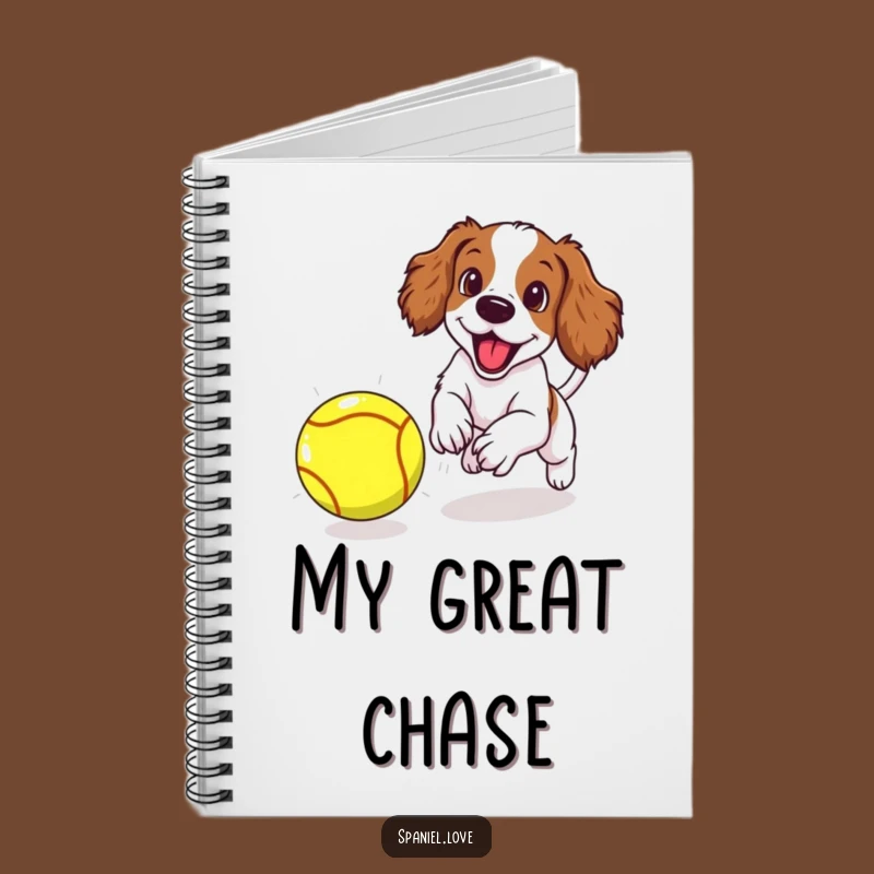 Funny Spaniel Puppy Notebook: Chasing Giant Ball, Perfect for Playful Notes