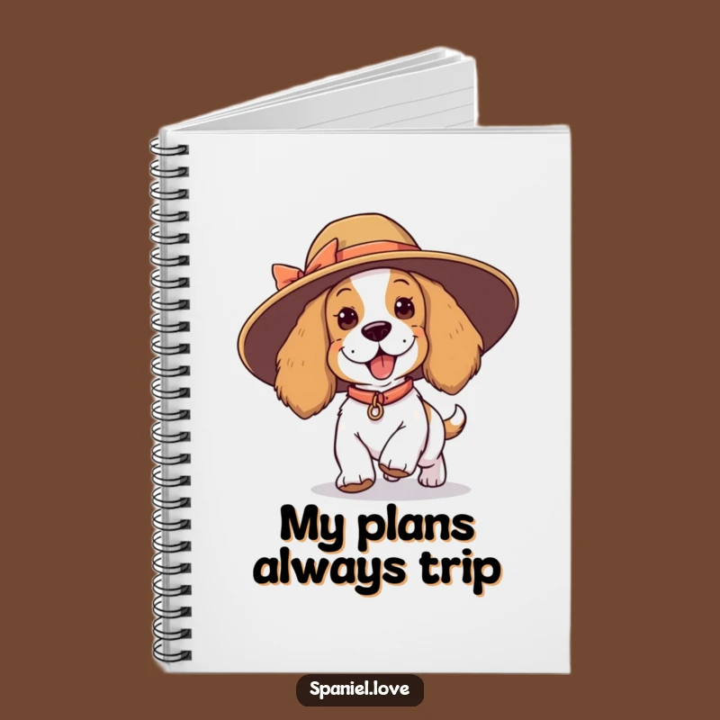 Funny Spaniel Tripping Hat Notebook - Playful Notes, Humorous Journal
