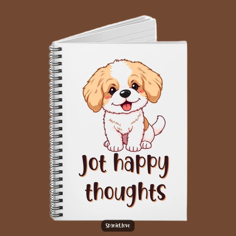 Funny Fluffy Spaniel Puppy Big Ears Wagging Tail Notebook: Jot Happy Thoughts