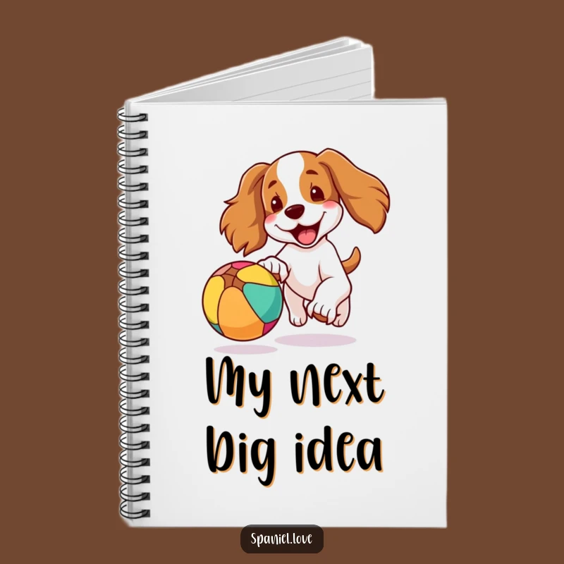 Funny Spaniel Notebook: Joyful Dog Ball Chase for Energetic Notes