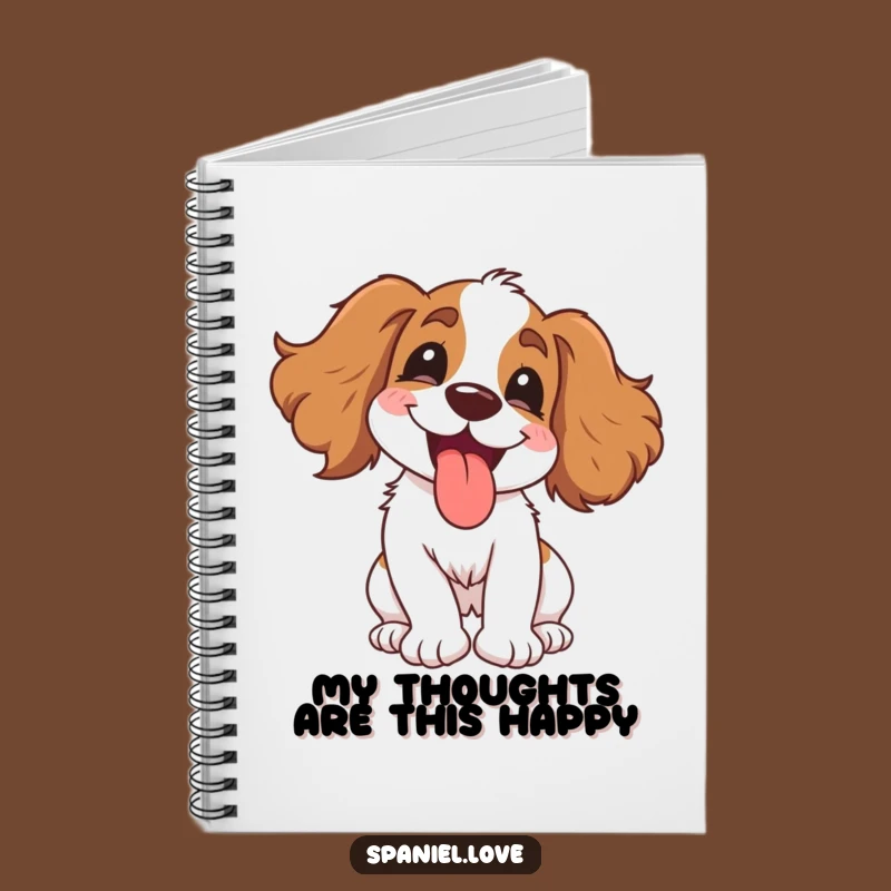 Funny Gleeful Spaniel Notebook - Journal with Spinning Dog Cover, Great Humorous Gift