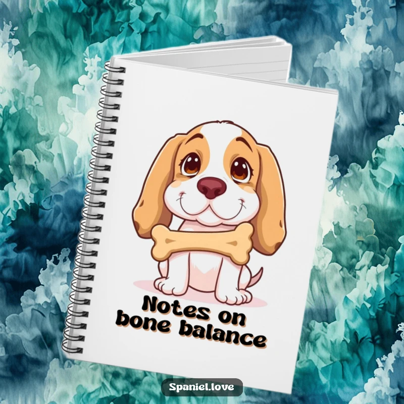 Funny Spaniel Notebook: A spaniel balances a bone on its nose with comical focus, ready to hold your clever thoughts.