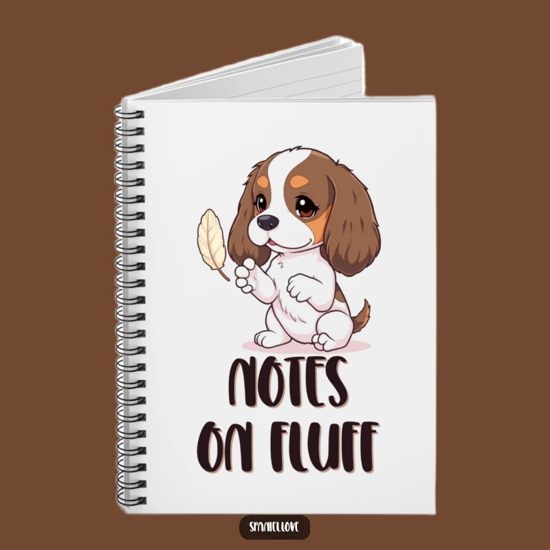 Funny Spaniel Tiny Paws Feather Play Notebook - Jot Down Your Whimsical Ideas!