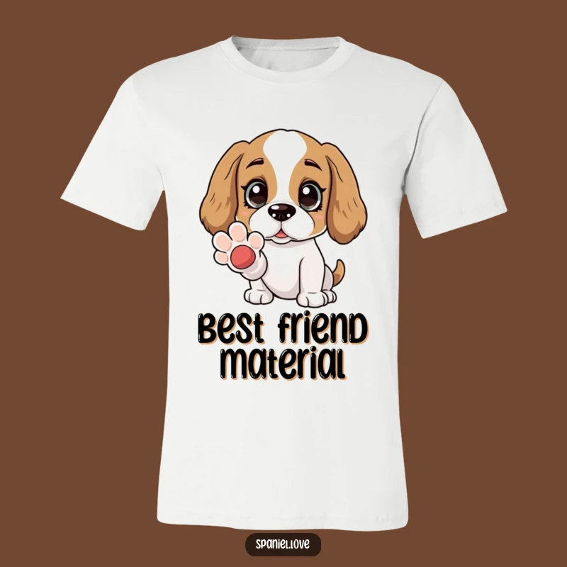 Funny Spaniel Paw Offer Shirt: Adoring Eyes Tee for True Friends