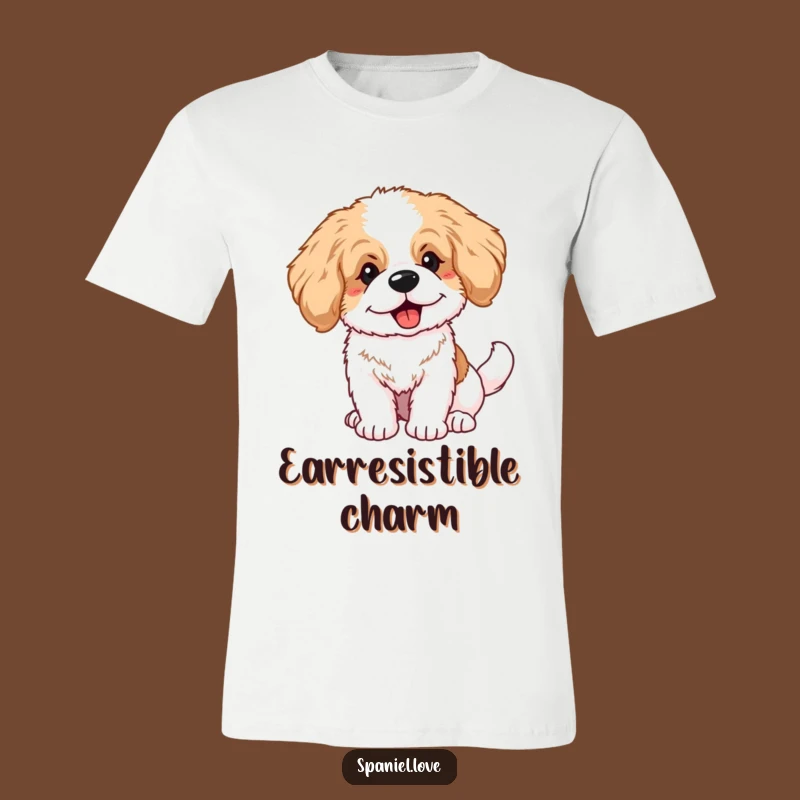 Funny Fluffy Spaniel Puppy Big Ears Wagging Tail T-Shirt: Cute Style