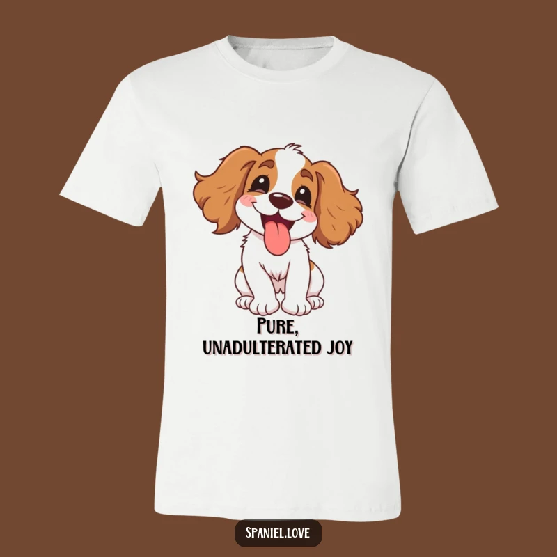 Funny Gleeful Spaniel T-Shirt - Hilarious Spinning Dog Tee for Joyful People
