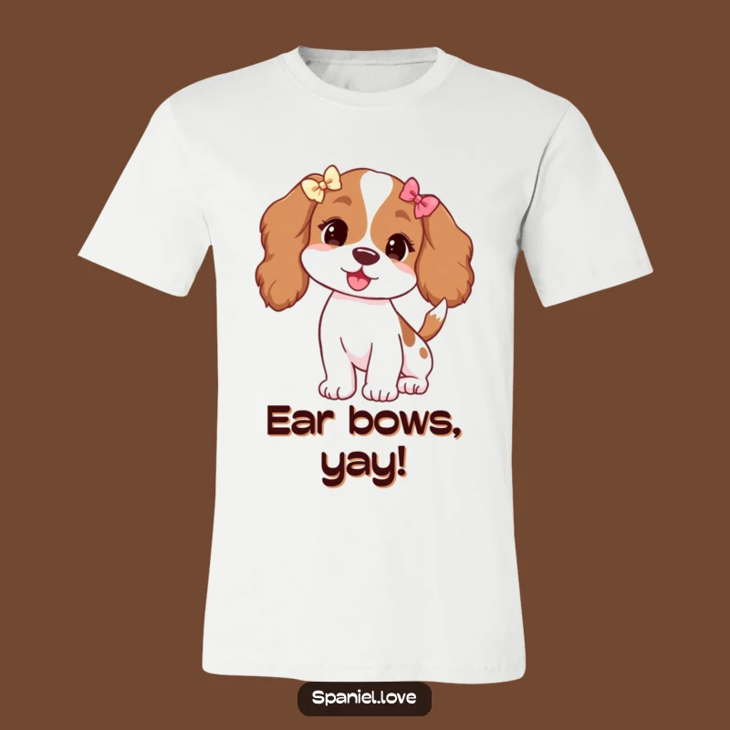 Funny Spaniel Bows T-Shirt: Adorable Dog's Tail Wagging Happiness!