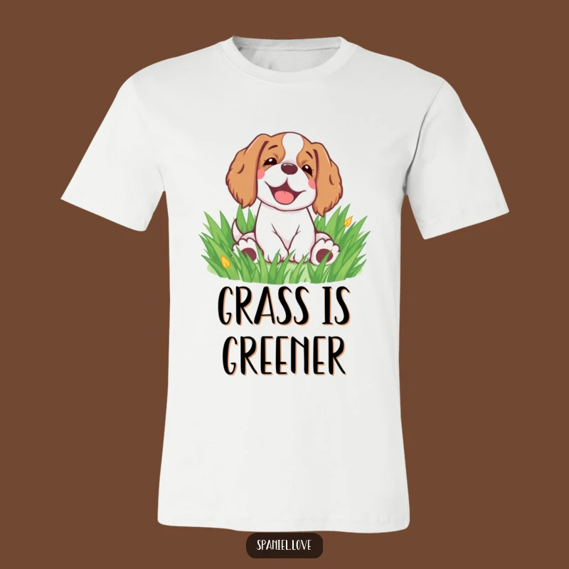 Funny Spaniel Rolling T-Shirt - Happy Dog Sigh Tee