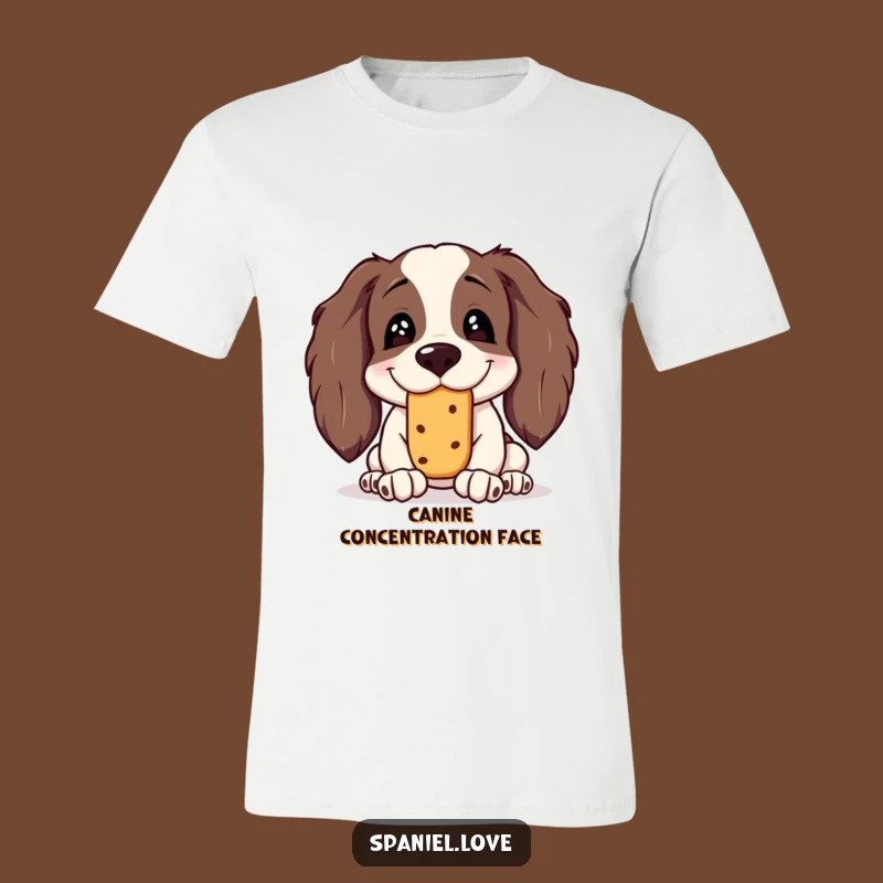Funny Spaniel Treat Balance T-Shirt: Hilarious Silly Grin Spaniel Perfect Funny Gift