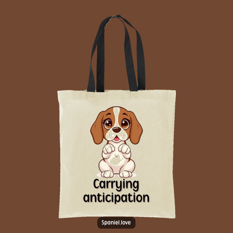 Funny Spaniel Expectant Tote Bag: Carry Hope with Dog Style!