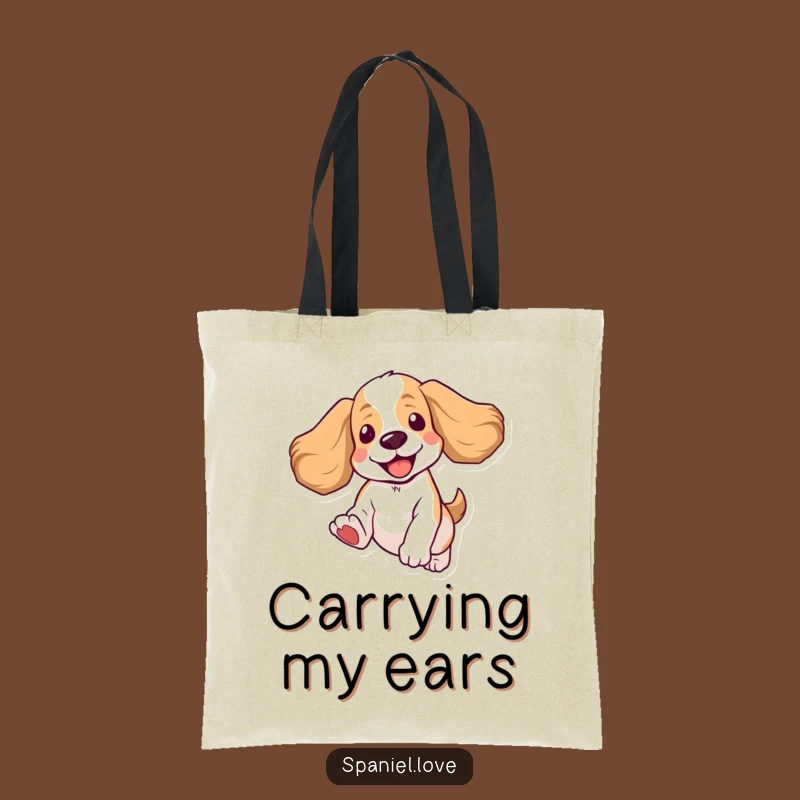 Funny Spaniel Tote Bag: Floppy Ears in Motion, Stylish Funny Gift for Dog Owners