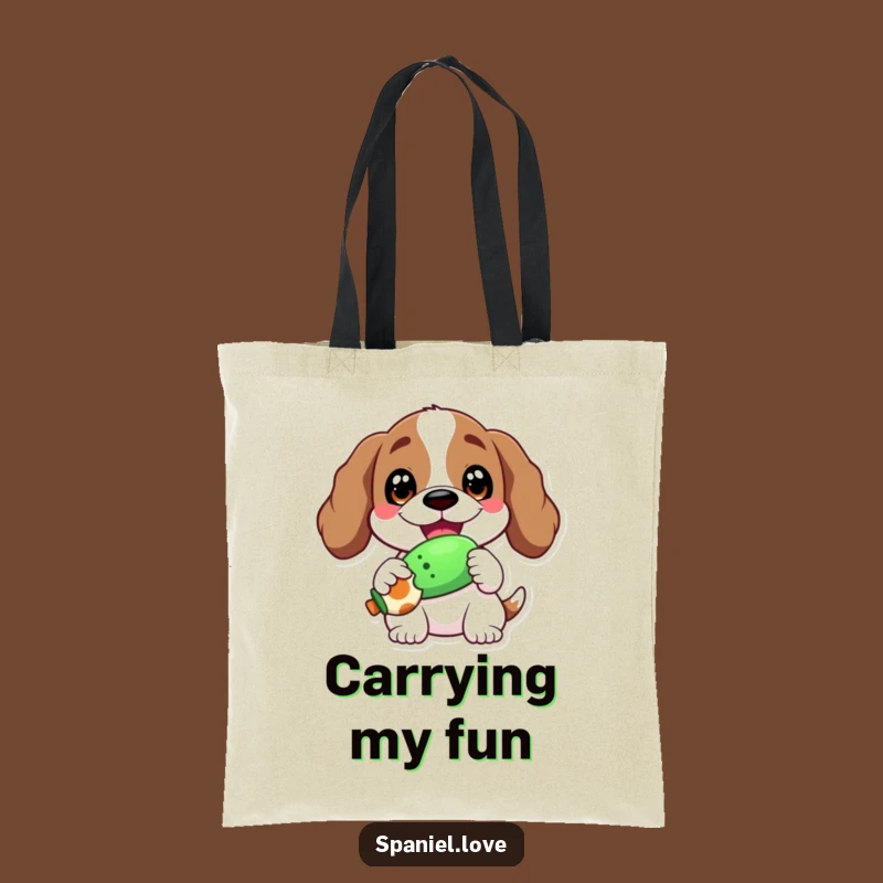 Funny Spaniel Squeaky Toy Tote Bag: Carry Your Happy Pup