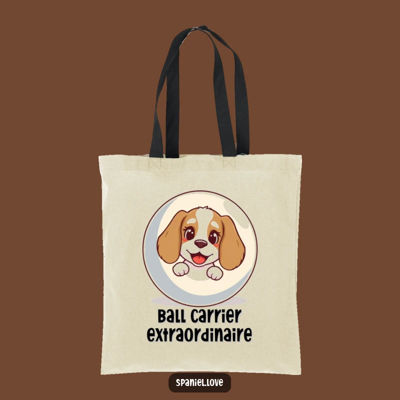 Funny Spaniel Ball Bark Tote Bag: Carry Your Playfulness Everywhere