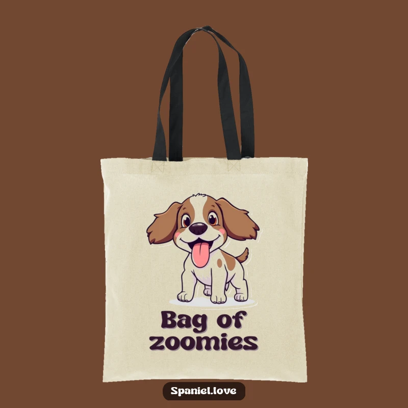 Funny Spaniel Panting Tote Bag: Carry Your Essentials with Joy