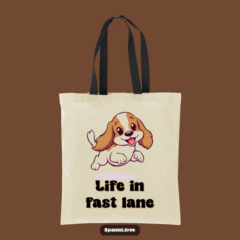 Funny Spaniel Scurry Tote Bag - Humorous Dog Lover Shopping Gift