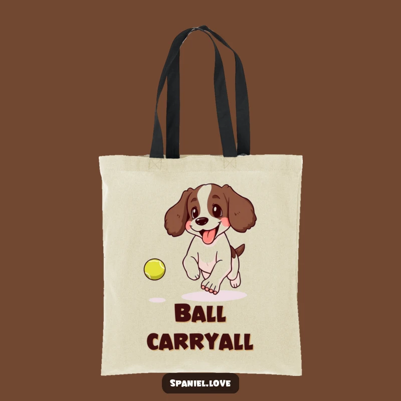 Funny Spaniel Tennis Ball Tote Bag: Carry Your Fun with Dog Style!